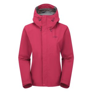 Kurtka przeciwdeszczowa damska Rab Women's Downpour Jacket z kapturem. Zielone kurtki RAB, s, bez wzorów, z kapturem. Za 439,99 zł.