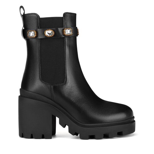 Sztyblety Eva Minge. Czarne botki Eva Minge, bez wzorów, bez obcasa, na słupku, bez zapięcia. Za 499,99 zł.