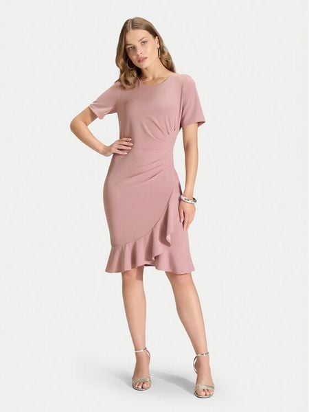 Swing Sukienka koktajlowa 5AH04800 Różowy Regular Fit. Czerwone sukienki Swing, bez wzorów, z syntetyku, wizytowe, bez kołnierzyka, bez ramiączek. Za 567,99 zł.
