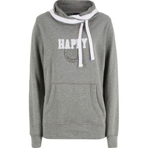 Bluza z golfem bonprix szary melanż z nadrukem. Bluzy marki bonprix. Za 49,99 zł.