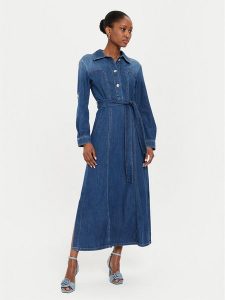 Marella Sukienka jeansowa Ada 2423226014 Granatowy Regular Fit. Niebieskie sukienki Marella, bez wzorów, z bawełny, bez kołnierzyka, bez ramiączek. Za 699,00 zł.