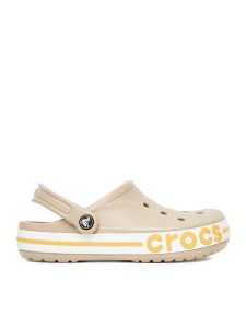 Crocs Klapki WB-BAYABAND CLOG 205089-2V3 Beżowy. Brązowe klapki Crocs, bez wzorów, z tworzywa sztucznego, bez obcasa. Za 179,99 zł.