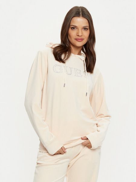 Guess Bluza V4RQ25 KBXI2 Écru Regular Fit. Bluzy Guess, s, z aplikacjami, z syntetyku, bez kaptura. Za 209,99 zł.