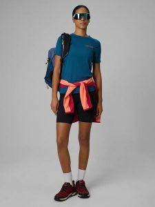 4F Legginsy kolarki trekkingowe damskie - czarne M. Czarne legginsy 4f, bez wzorów, z podwyższonym stanem, długie. Za 129,99 zł.