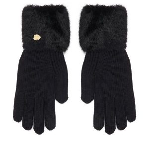 Rękawiczki Damskie Guess. Czarne rękawiczki Guess, z aplikacjami, z dzianiny. Za 194,99 zł.