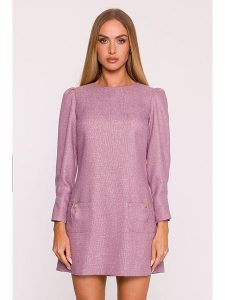 Made of emotion Sukienka w kolorze bordowym rozmiar: M. Czerwone sukienki Made Of Emotion, na co dzień, m, z aplikacjami, bez kołnierzyka, bez ramiączek, mini, proste. Za 238,72 zł.