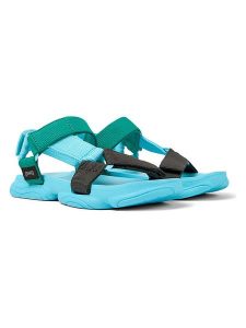 Camper Sandały "Karst" w kolorze błękitnym rozmiar: 37. Niebieskie sandały Camper, bez wzorów, z otwartym noskiem, bez obcasa, bez zapięcia. Za 173,99 zł.