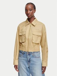 Guess Kurtka przejściowa W6YL20 W2910 Beżowy Regular Fit. Brązowe kurtki Guess, xl, z aplikacjami, z syntetyku, bez kaptura. Za 552,99 zł.