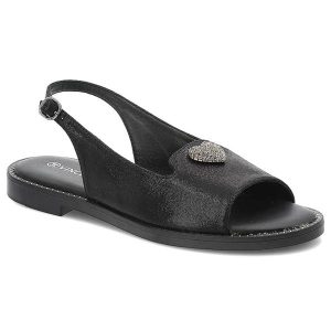 Czarne Sandały Vinceza Lekkie Eleganckie Obuwie Damskie. Czarne sandały VINCEZA, bez wzorów, z materiału, bez obcasa, na płaskiej podeszwie, bez zapięcia. Za 99,99 zł.