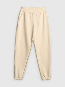 4F Spodnie dresowe joggery damskie - kremowe M. Brązowe spodnie dresowe 4f, m, bez wzorów, z dresówki. Za 149,99 zł.