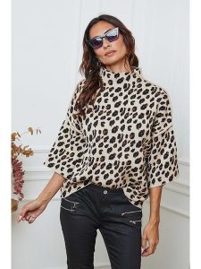 So Cachemire Sweter "Ilev" w kolorze beżowo-jasnobrązowym rozmiar: L. Brązowe swetry oversize So Cachemire, l, bez wzorów, ze splotem, bez ramiączek. Za 184,95 zł.