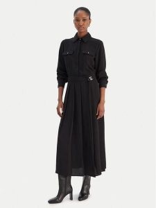 Liu Jo Sukienka koszulowa MF5145 T4241 Czarny Regular Fit. Czarne sukienki Liu Jo, bez wzorów, z syntetyku, bez kołnierzyka, bez ramiączek, koszulowe. Za 639,99 zł.