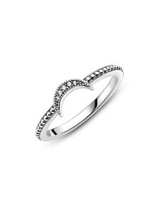 Pandora Srebrny pierścionek z cyrkoniami rozmiar: 56. Szare pierścionki Pandora, z cyrkonią, srebrne. Za 160,96 zł.