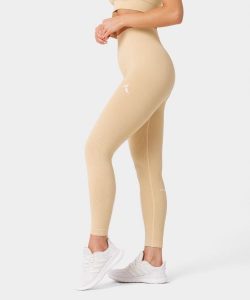 Legginsy fitness damskie Carpatree Rib bezszwowe. Żółte legginsy Carpatree, bez wzorów, z elastanu, z podwyższonym stanem, długie. Za 171,99 zł.