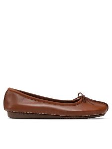 Clarks Baleriny Freckle Ice 203529304 Brązowy. Brązowe balerinki Clarks, bez wzorów, ze skóry, bez obcasa, bez zapięcia. Za 239,99 zł.