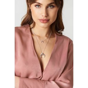 NA-KD Accessories Naszyjnik z podwójnym półksiężycem - Silver. Naszyjniki marki NA-KD Accessories. Za 40,95 zł.