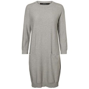 Vero Moda Damska Sukienka Z Dekoltem W Szpic 7/8 Galtine Lightgrey Melange (Rozmiar M). Sukienki marki Vero Moda. W wyprzedaży za 107,00 zł.
