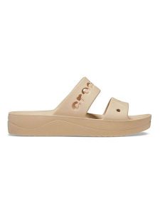 Crocs Klapki w kolorze beżowym rozmiar: 39/40. Brązowe klapki Crocs, bez wzorów, z otwartym noskiem, bez obcasa. Za 110,81 zł.