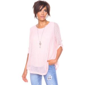 Sweter "Elite" w kolorze jasnoróżowym. Swetry klasyczne marki Saint Germain Paris. W wyprzedaży za 105,95 zł.