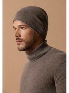 Perfect Cashmere Kaszmirowa czapka "June" w kolorze brązowym rozmiar: onesize. Brązowe czapki Perfect Cashmere, bez wzorów, z kaszmiru. Za 143,99 zł.