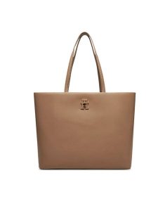 Tommy Hilfiger Torebka Th Modern Tote AW0AW17528 Beżowy. Brązowe shopper bag TOMMY HILFIGER, bez wzorów, ze skóry, bez dodatków. Za 499,99 zł.