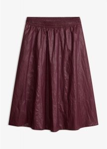 Spódnica na gumce z imitacji skóry. Czarne spódnice bonprix, bez wzorów, ze skóry, eleganckie. Za 149,99 zł.