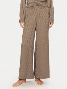 Calvin Klein Spodnie piżamowe 000QS7304E Brązowy Relaxed Fit. Brązowe piżamy Calvin Klein, bez wzorów, z syntetyku, bez ramiączek. Za 179,99 zł.
