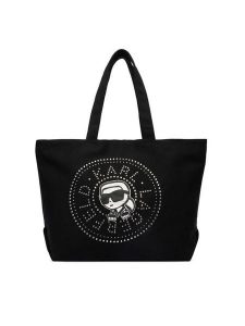 KARL LAGERFELD Torebka B2W50030 Czarny. Czarne shopper bag KARL LAGERFELD, bez wzorów, z materiału, bez dodatków. Za 389,99 zł.