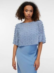 Orsay Bluzka w kolorze błękitnym rozmiar: 44. Niebieskie bluzki Orsay, bez wzorów, bez kołnierzyka, bez ramiączek. Za 67,95 zł.