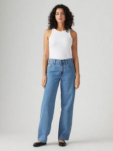 Levi's Dżinsy - Baggy fit - w kolorze niebieskim rozmiar: W27/L34. Niebieskie jeansy Levi's®, z aplikacjami, z podwyższonym stanem. Za 219,26 zł.