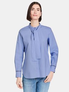 Gerry Weber Bluzka w kolorze błękitnym rozmiar: 46. Niebieskie bluzki Gerry Weber, bez wzorów, z bawełny, bez kołnierzyka, bez ramiączek. Za 109,78 zł.