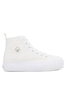 Kappa Trampki VISKA OC 243208OC-1010 Biały. Białe trampki Kappa, bez wzorów, z materiału, bez zapięcia. Za 129,99 zł.