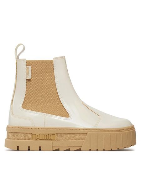 Puma Sztyblety Mayze Chelsea Jelly Wns 393626 03 Biały. Białe botki Puma, bez wzorów, ze skóry, bez obcasa, na płaskiej podeszwie, bez zapięcia. Za 549,99 zł.