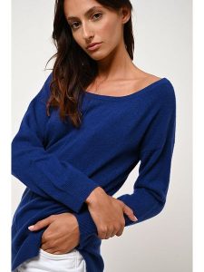 AUTHENTIC CASHMERE Kaszmirowy sweter "Faraut" w kolorze niebieskim rozmiar: M. Niebieskie swetry oversize AUTHENTIC CASHMERE, m, bez wzorów, z kaszmiru, bez ramiączek. Za 410,45 zł.
