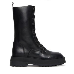 Trapery Aeronautica Militare. Czarne buty zimowe AERONAUTICA MILITARE, bez obcasa, bez zapięcia. Za 859,99 zł.