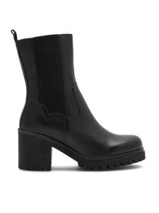 Lasocki Botki WI16-GATA-02 Czarny. Czarne botki Lasocki, bez wzorów, z materiału, bez obcasa, na słupku, bez zapięcia. Za 299,99 zł.