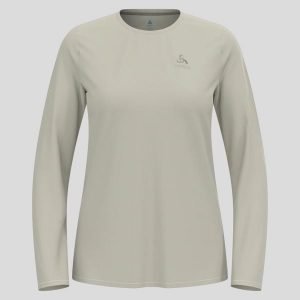 Koszulka z długim rękawem damska Odlo ZEROWEIGHT CHILL-TEC T-shirt crew neck. Białe bluzki ODLO, bez wzorów, bez kołnierzyka, bez ramiączek. Za 279,99 zł.