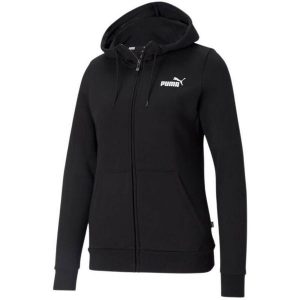 Bluza Damska ESS Small Logo Z Pełnym Zamkiem Błyskawicznym. Czarne bluzy Puma, s, bez wzorów, bez kaptura. Za 329,99 zł.