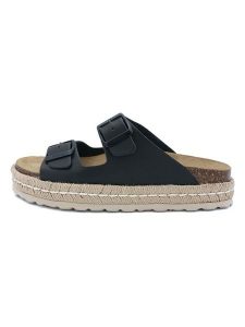 Billowy Klapki w kolorze czarnym rozmiar: 38. Czarne klapki Billowy, bez wzorów, z otwartym noskiem, bez obcasa. Za 95,92 zł.