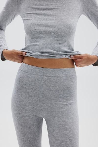 Bawełniane legginsy w kolorze GREY MELANGE - SHAPE-S. Szare legginsy Marsala, bez wzorów, z bawełny. Za 109,90 zł.