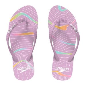 Klapki basenowe damskie Speedo Flip Flop Af. Fioletowe klapki Speedo, bez wzorów, bez obcasa. Za 79,99 zł.