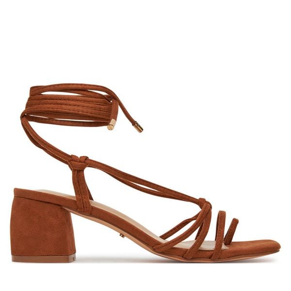 Sandały DeeZee. Brązowe sandały DeeZee, bez wzorów, bez obcasa, na słupku, bez zapięcia. Za 129,99 zł.