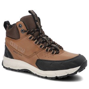 Brązowe Trekkingi Damskie Big Star Stylowe Buty. Brązowe botki Big Star, bez wzorów, z materiału, bez obcasa, na płaskiej podeszwie, bez zapięcia. Za 199,00 zł.