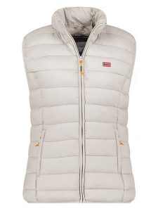 Geographical Norway Kamizelka pikowana "Vatikolor" w kolorze jasnoszarym rozmiar: XXL. Szare kamizelki Geographical Norway, xxl, bez wzorów, bez kołnierzyka, bez ramiączek, bez kaptura. Za 118,01 zł.