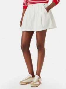 Tommy Jeans Spódnica mini DW0DW22971 Biały Relaxed Fit. Białe spódnice Tommy Jeans, bez wzorów, z bawełny, mini. Za 369,99 zł.