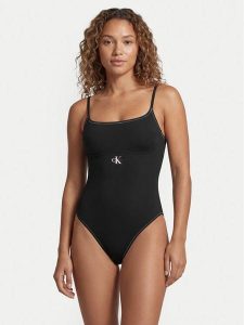 Calvin Klein Swimwear Strój kąpielowy LV00Q61217 Czarny. Czarne stroje jednoczęściowe Calvin Klein Swimwear, bez wzorów, z syntetyku. Za 389,99 zł.