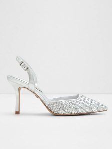 Aldo Czółenka w kolorze srebrnym rozmiar: 37. Szare czółenka ALDO, bez wzorów, bez obcasa, na szpilce, bez zapięcia. Za 295,99 zł.