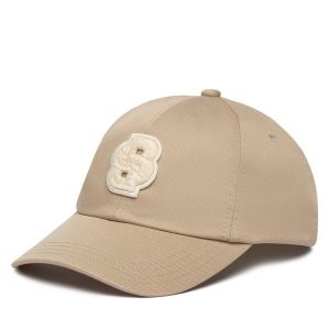 Czapka z daszkiem BOSS. Brązowe czapki Boss, bez wzorów. Za 142,99 zł.