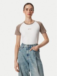 Guess Jeans T-Shirt W6YI04 K3637 Biały Regular Fit. Białe t-shirty Guess Jeans, m, z aplikacjami, z bawełny, bez kołnierzyka, bez ramiączek. Za 159,99 zł.
