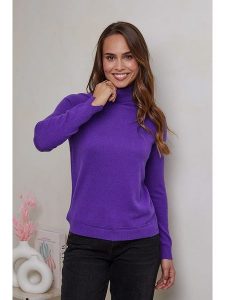 Soft Cashmere Kaszmirowy golf w kolorze fioletowym rozmiar: M. Różowe golfy Soft Cashmere, bez wzorów, z kaszmiru. Za 254,74 zł.